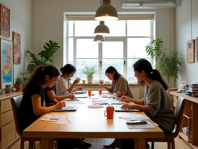 パールウェーブスのクリエイティブなスタジオ風景