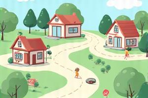 イラストマップ上で観光客がおすすめルートを巡る様子